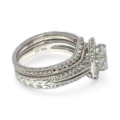 Ashi Sterling Silver Cubic Zirconia Vacation Wedding Ring Set Size 7